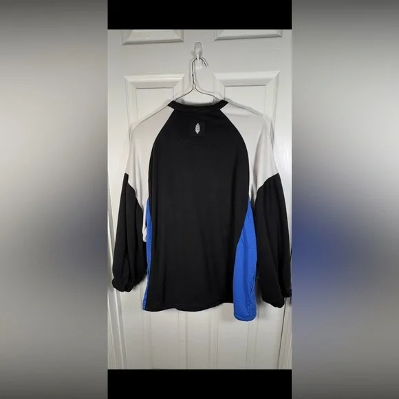 FP Movement by Free People Black and Blue Mens Zip Up Sweater Large